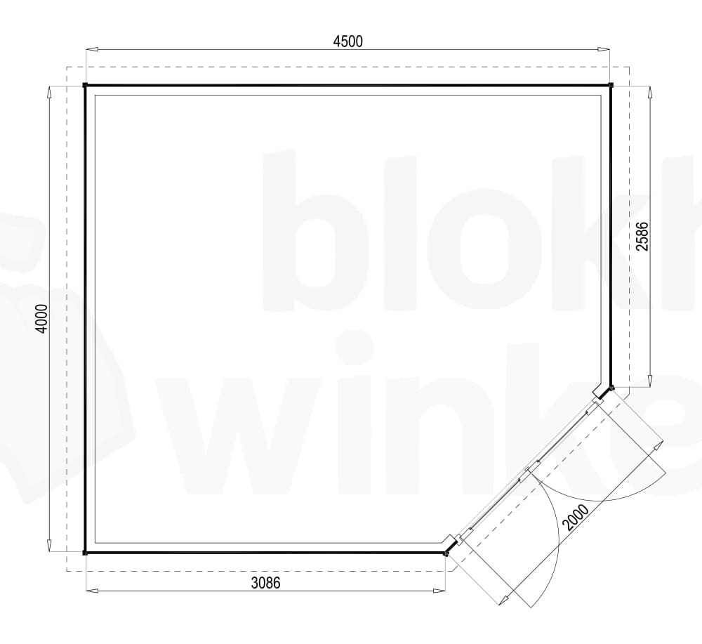 Plattegrond Woodford houtskeletbouw tuinhuis Bennington Economy Corner 450x400 Plattegrond Woodford houtskeletbouw tuinhuis Bennington Economy Corner 450x400