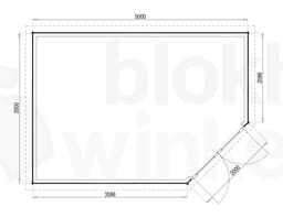 Plattegrond Woodford houtskeletbouw tuinhuis Bennington Economy Corner 500x350