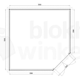 Plattegrond Woodford houtskeletbouw tuinhuis Bennington Economy Corner 500x500