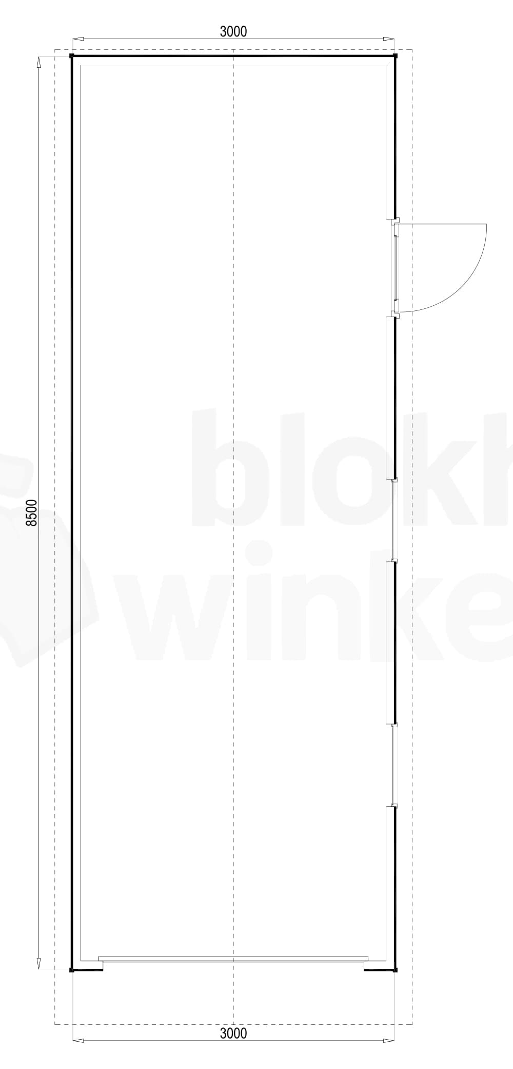 Plattegrond Woodford houtskeletbouw garage Birmingham 300x850 Plattegrond Woodford houtskeletbouw garage Birmingham 300x850