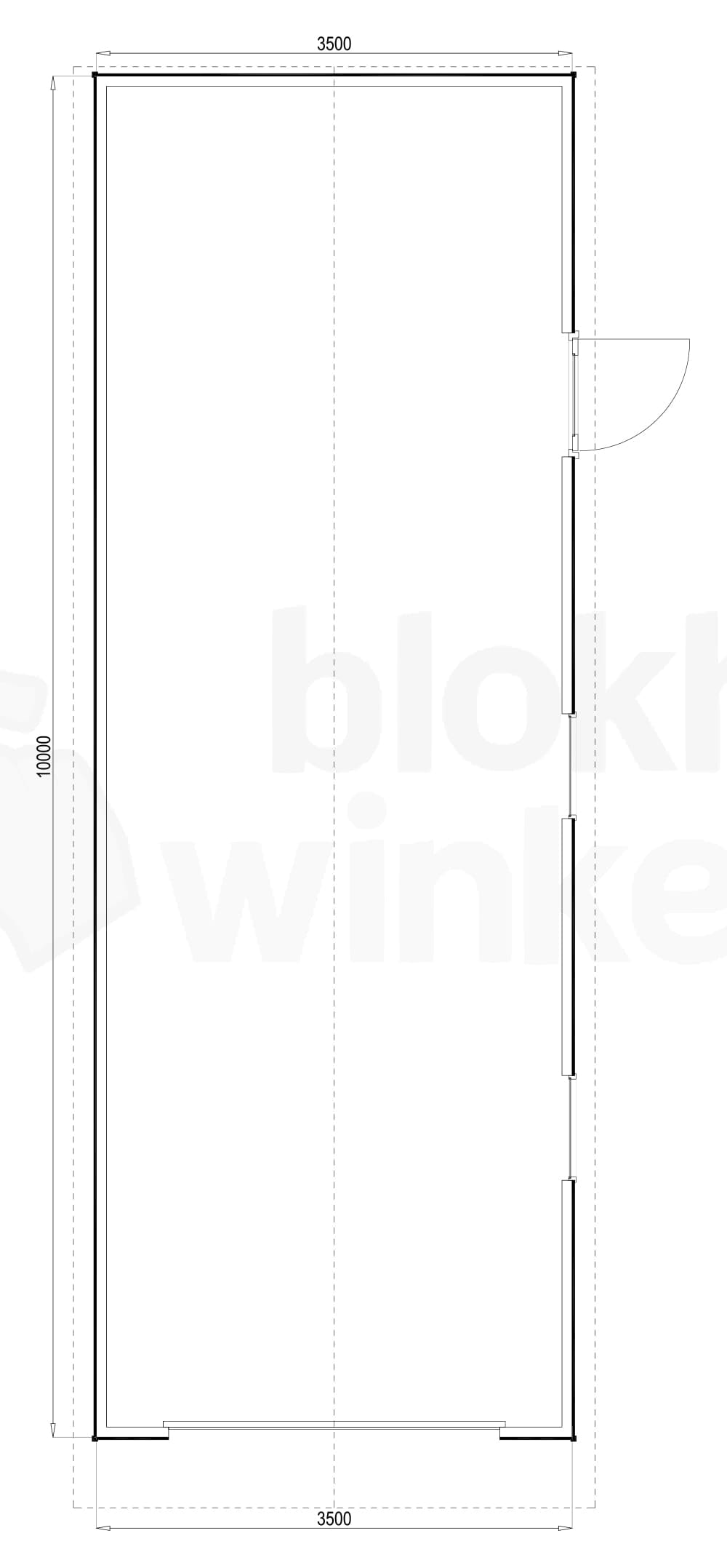 Plattegrond Woodford houtskeletbouw garage Birmingham 350x1000 Plattegrond Woodford houtskeletbouw garage Birmingham 350x1000
