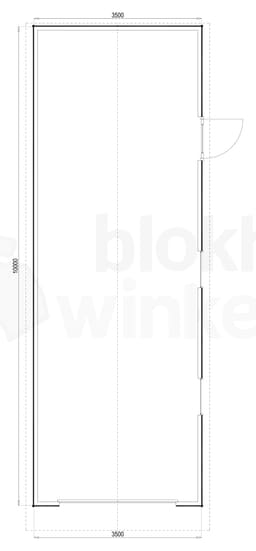 Plattegrond Woodford houtskeletbouw garage Birmingham 350x1000