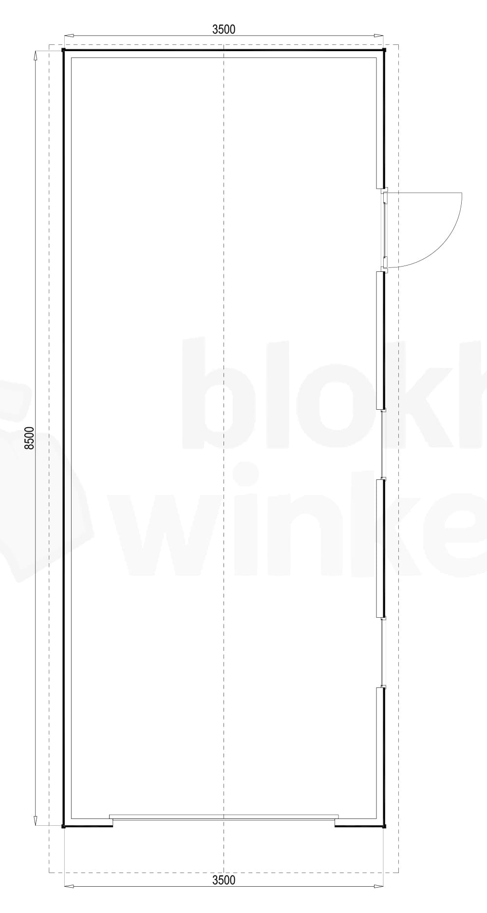 Plattegrond Woodford houtskeletbouw garage Birmingham 350x850 Plattegrond Woodford houtskeletbouw garage Birmingham 350x850