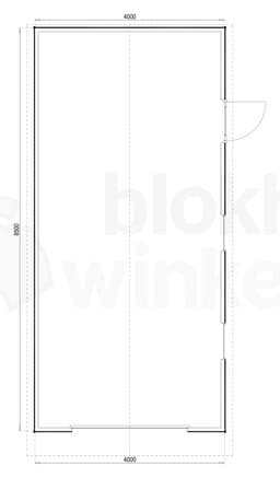 Plattegrond Woodford houtskeletbouw garage Birmingham 400x850