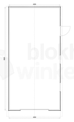 Plattegrond Woodford houtskeletbouw garage Birmingham 450x900