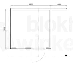 Plattegrond Woodford houtskeletbouw tuinhuis Bridgeport 250x250