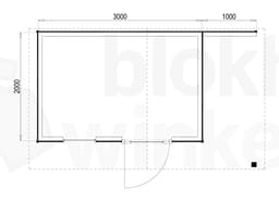 Plattegrond Woodford houtskeletbouw tuinhuis Bridgeport 300x200