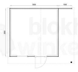 Plattegrond Woodford houtskeletbouw tuinhuis Bridgeport 350x350