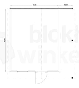Plattegrond Woodford houtskeletbouw tuinhuis Bridgeport 350x450