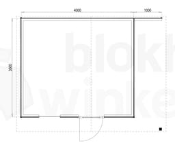 Plattegrond Woodford houtskeletbouw tuinhuis Bridgeport 400x350