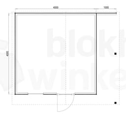 Plattegrond Woodford houtskeletbouw tuinhuis Bridgeport 400x400