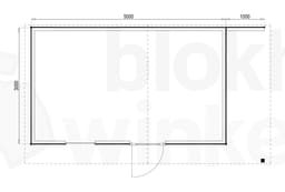 Plattegrond Woodford houtskeletbouw tuinhuis Bridgeport 500x300
