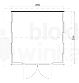 Plattegrond Woodford houtskeletbouw tuinhuis Burlington 300x300