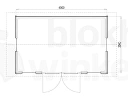 Plattegrond Woodford houtskeletbouw tuinhuis Burlington 400x250