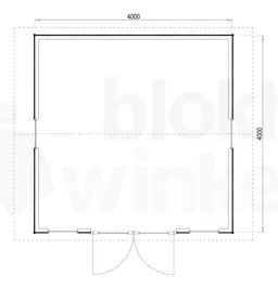 Plattegrond Woodford houtskeletbouw tuinhuis Burlington 400x400