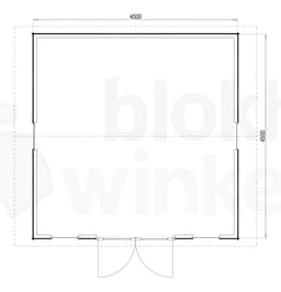 Plattegrond Woodford houtskeletbouw tuinhuis Burlington 450x450