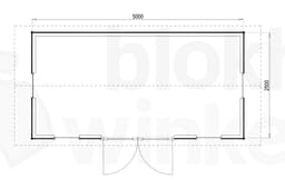 Plattegrond Woodford houtskeletbouw tuinhuis Burlington 500x250