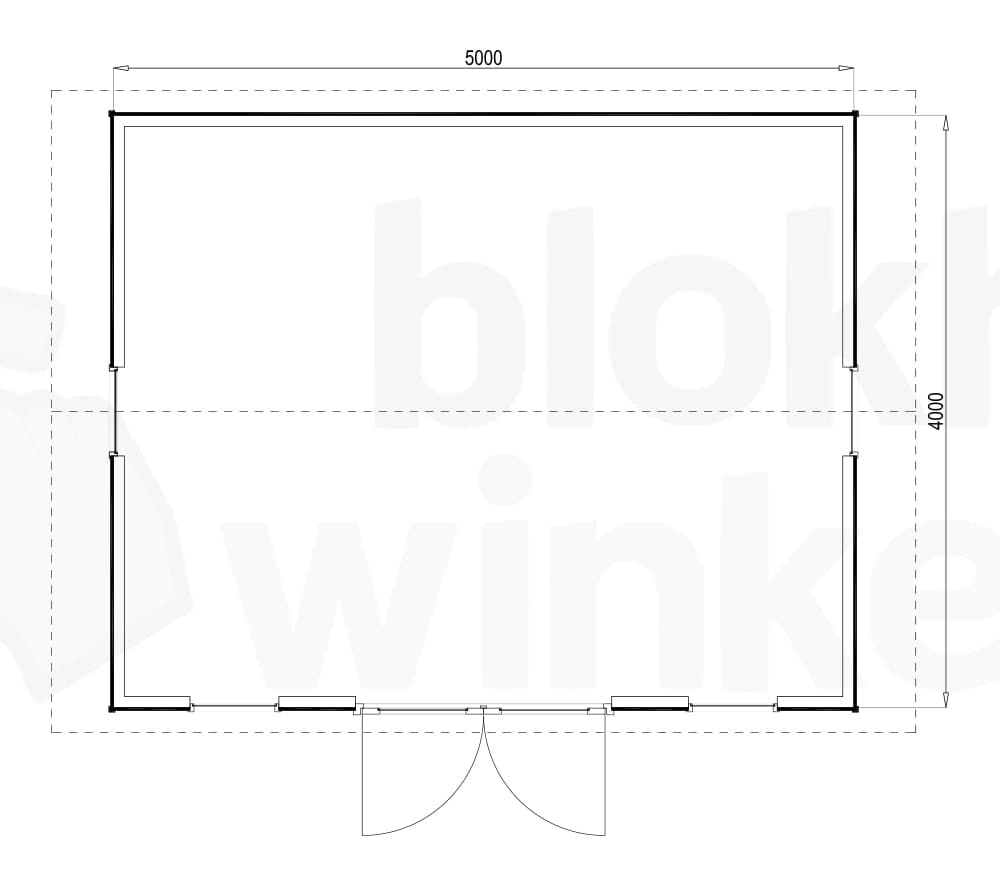 Plattegrond Woodford houtskeletbouw tuinhuis Burlington 500x400 Plattegrond Woodford houtskeletbouw tuinhuis Burlington 500x400