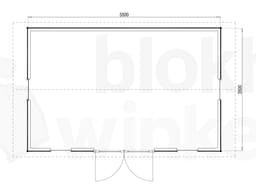 Plattegrond Woodford houtskeletbouw tuinhuis Burlington 550x350