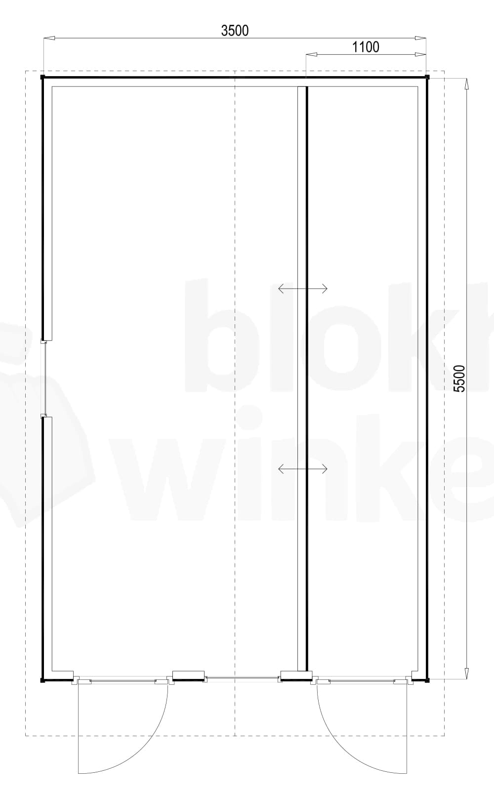 Plattegrond Woodford houtskeletbouw tuinhuis Cardiff 350x550 Plattegrond Woodford houtskeletbouw tuinhuis Cardiff 350x550