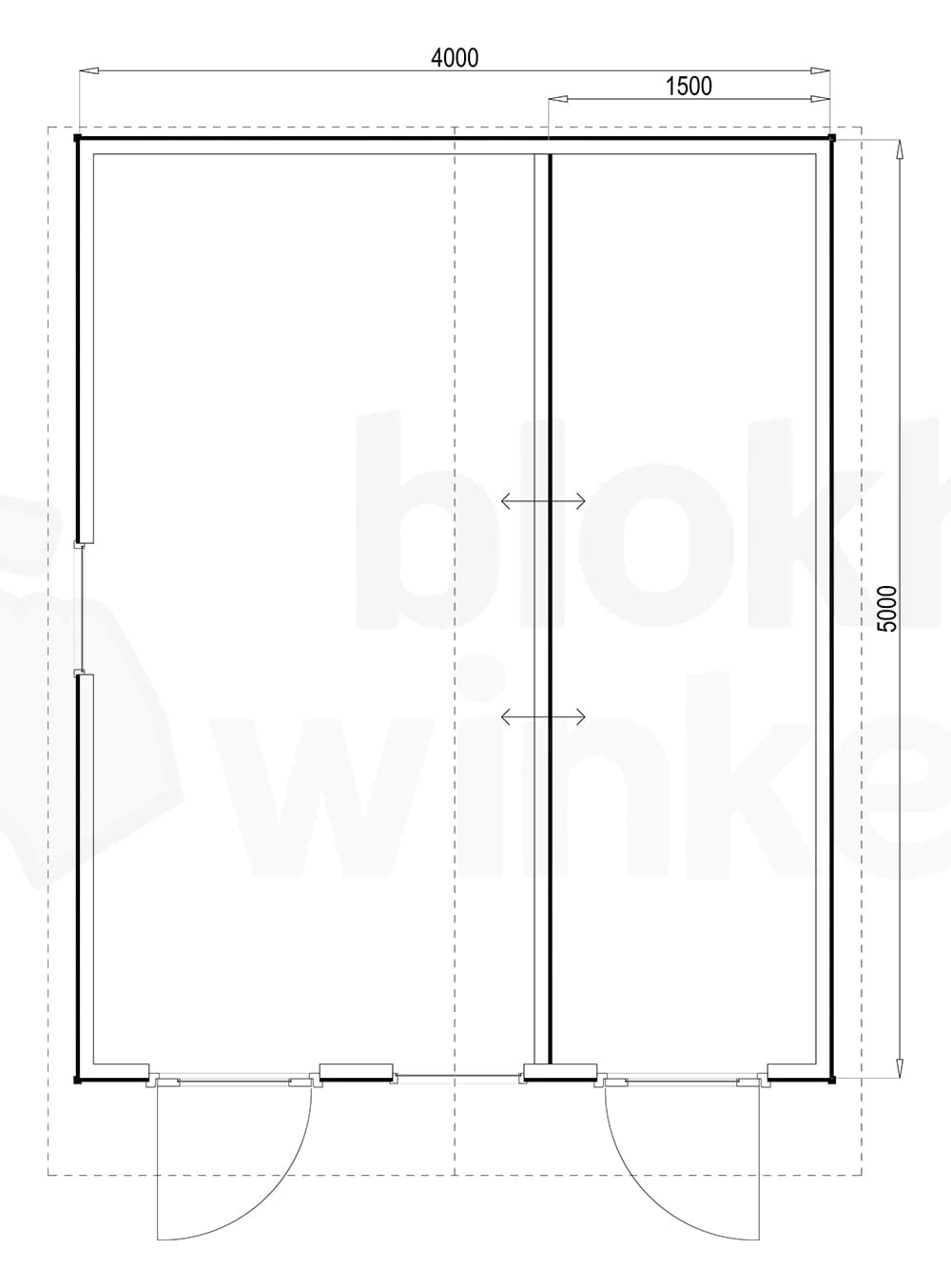 Plattegrond Woodford houtskeletbouw tuinhuis Cardiff 400x500 Plattegrond Woodford houtskeletbouw tuinhuis Cardiff 400x500