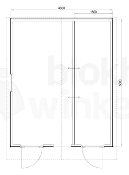 Plattegrond Woodford houtskeletbouw tuinhuis Cardiff 400x500