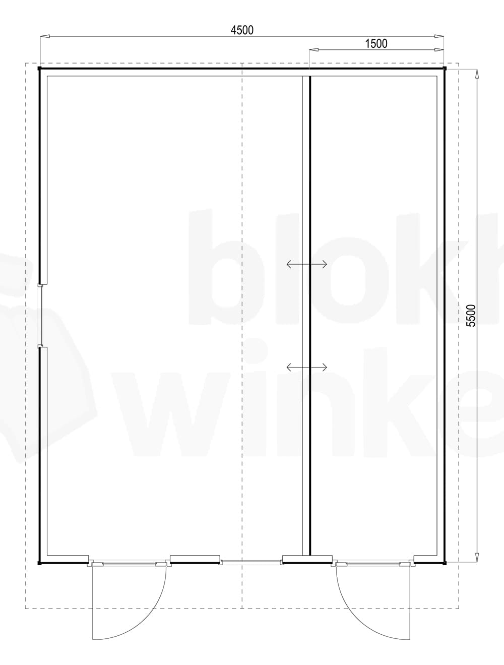 Plattegrond Woodford houtskeletbouw tuinhuis Cardiff 450x550 Plattegrond Woodford houtskeletbouw tuinhuis Cardiff 450x550
