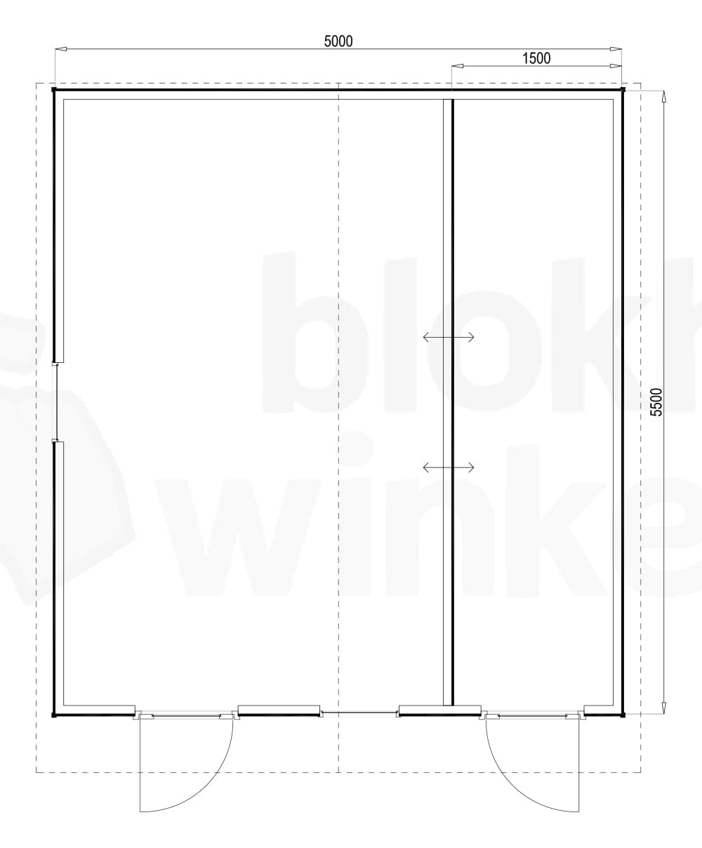 Plattegrond Woodford houtskeletbouw tuinhuis Cardiff 500x550 Plattegrond Woodford houtskeletbouw tuinhuis Cardiff 500x550