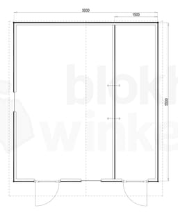 Plattegrond Woodford houtskeletbouw tuinhuis Cardiff 500x550