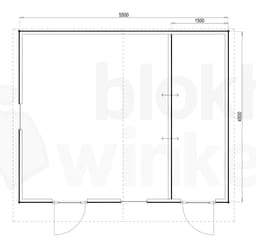 Plattegrond Woodford houtskeletbouw tuinhuis Cardiff 550x450
