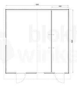 Plattegrond Woodford houtskeletbouw tuinhuis Cardiff 550x550