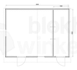 Plattegrond Woodford houtskeletbouw tuinhuis Cardiff 600x450