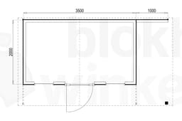 Plattegrond Woodford houtskeletbouw tuinhuis Chicago 350x200