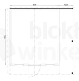 Plattegrond Woodford houtskeletbouw tuinhuis Chicago 350x400