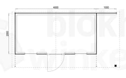 Plattegrond Woodford houtskeletbouw tuinhuis Chicago 400x200