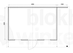 Plattegrond Woodford houtskeletbouw tuinhuis Chicago 450x300