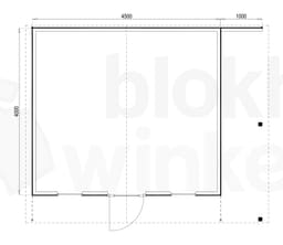 Plattegrond Woodford houtskeletbouw tuinhuis Chicago 450x400