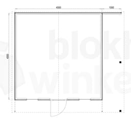 Plattegrond Woodford houtskeletbouw tuinhuis Chicago 450x450