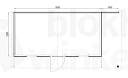Plattegrond Woodford houtskeletbouw tuinhuis Chicago 500x250