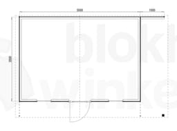 Plattegrond Woodford houtskeletbouw tuinhuis Chicago 500x350