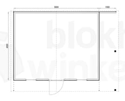 Plattegrond Woodford houtskeletbouw tuinhuis Chicago 500x400