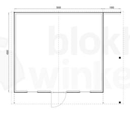 Plattegrond Woodford houtskeletbouw tuinhuis Chicago 500x450
