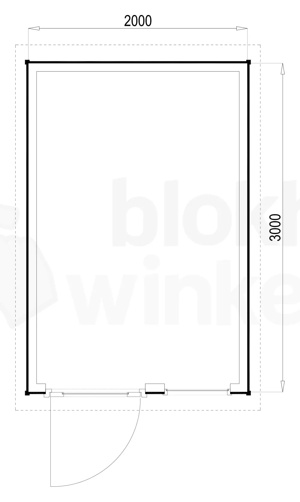 Plattegrond Woodford houtskeletbouw tuinhuis Columbus 200x300 Plattegrond Woodford houtskeletbouw tuinhuis Columbus 200x300