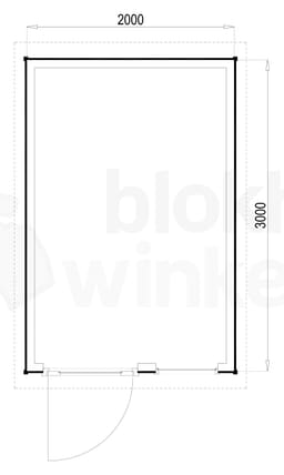 Plattegrond Woodford houtskeletbouw tuinhuis Columbus 200x300