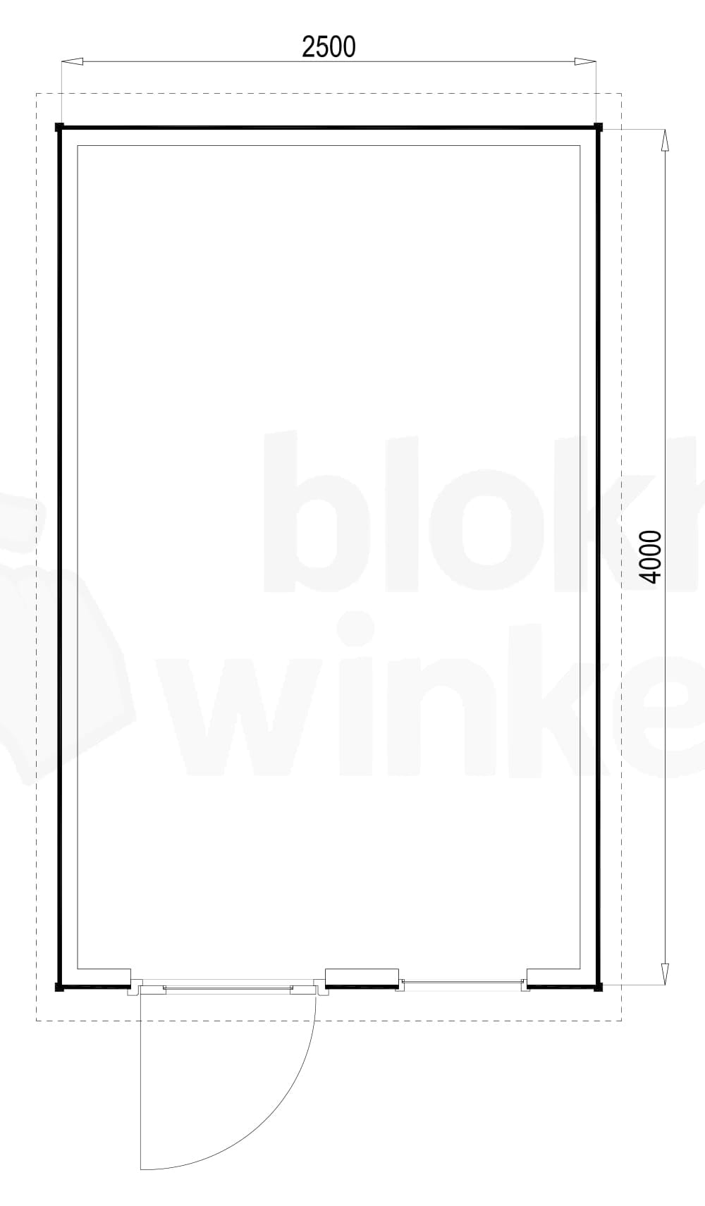Plattegrond Woodford houtskeletbouw tuinhuis Columbus 250x400 Plattegrond Woodford houtskeletbouw tuinhuis Columbus 250x400