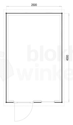 Plattegrond Woodford houtskeletbouw tuinhuis Columbus 250x400