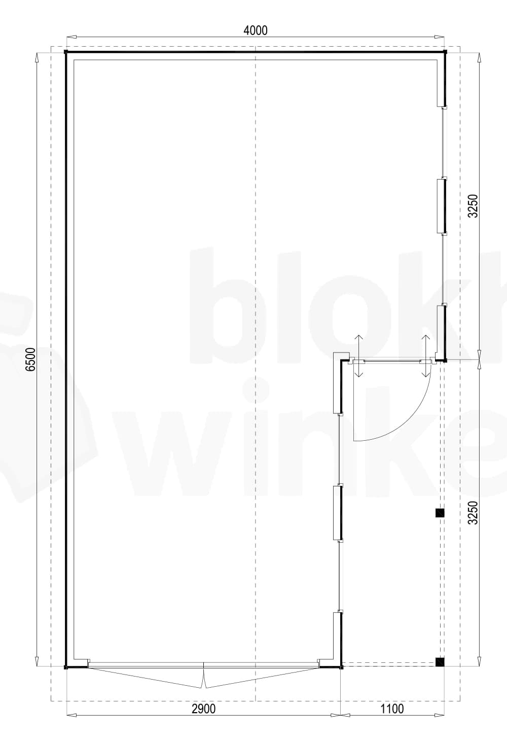 Plattegrond Woodford houtskeletbouw garage Huntsville 400x650 Plattegrond Woodford houtskeletbouw garage Huntsville 400x650
