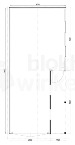 Plattegrond Woodford houtskeletbouw garage Huntsville 400x900