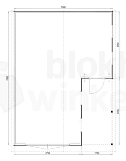 Plattegrond Woodford houtskeletbouw garage Huntsville 550x750