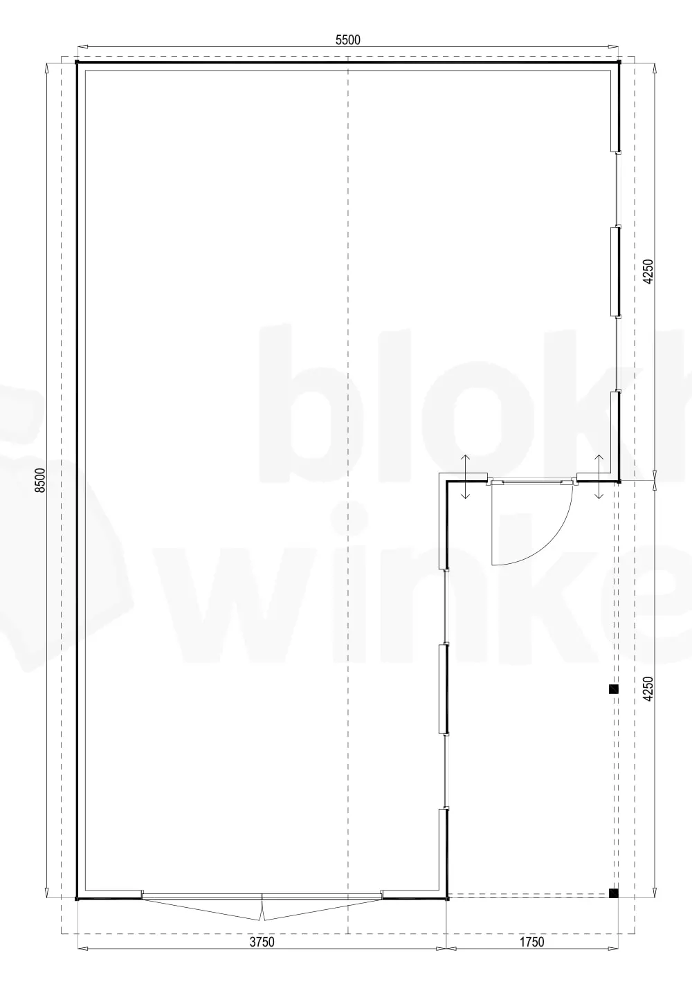 Plattegrond Woodford houtskeletbouw garage Huntsville 550x850 Plattegrond Woodford houtskeletbouw garage Huntsville 550x850